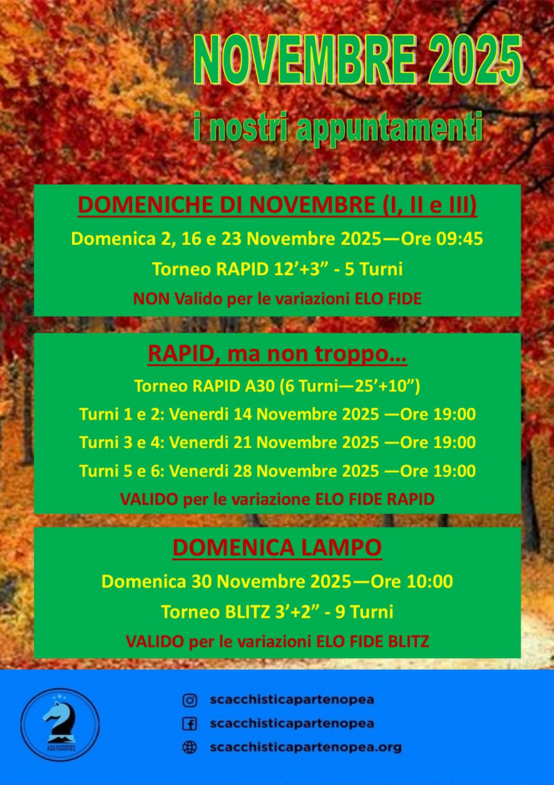 Tornei mese di novembre